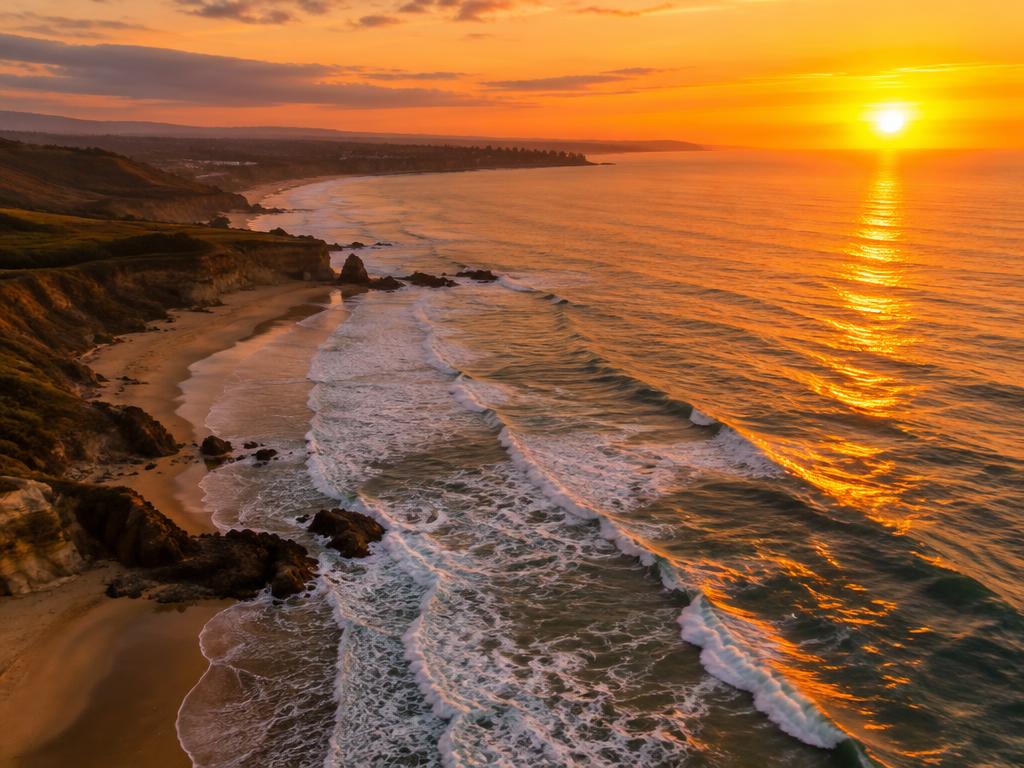 Coastline at sunset